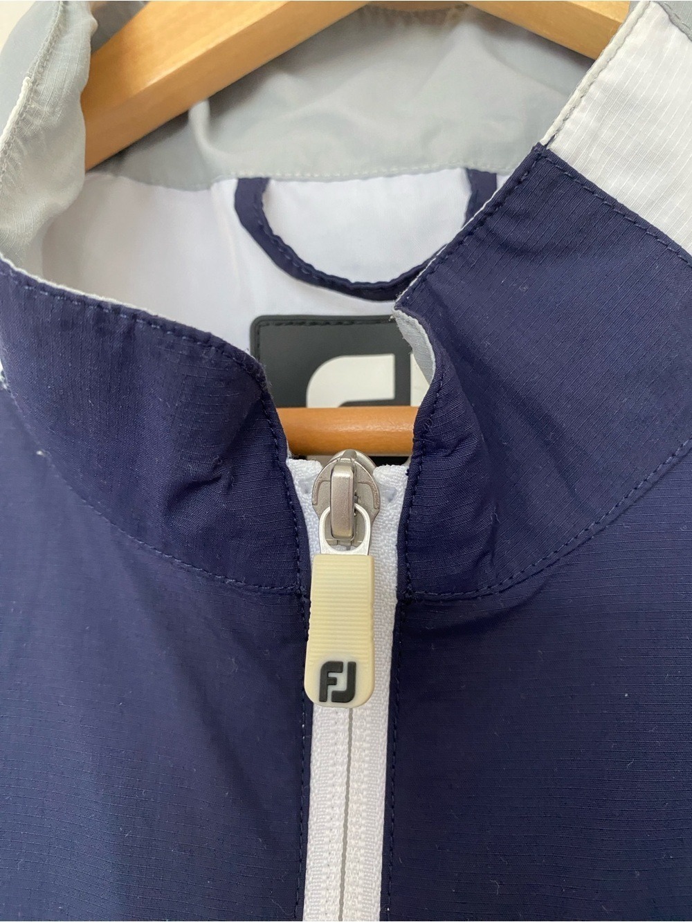 Footjoy 1/2 Zip Wind Jacket Long Sleeve Lined Navy/Grey Men Size S - Picture 6 of 12
